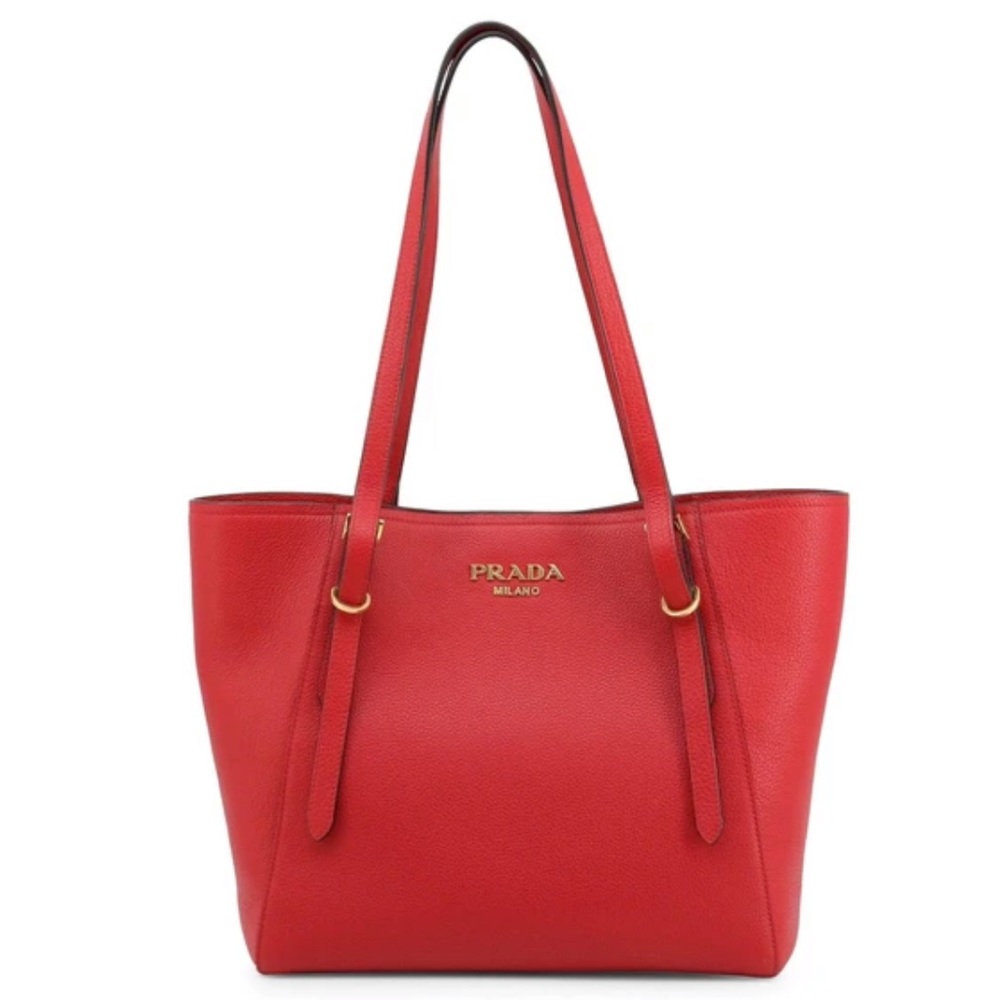 NWT Prada Shoulder Red Leather Vitello Grain Bag